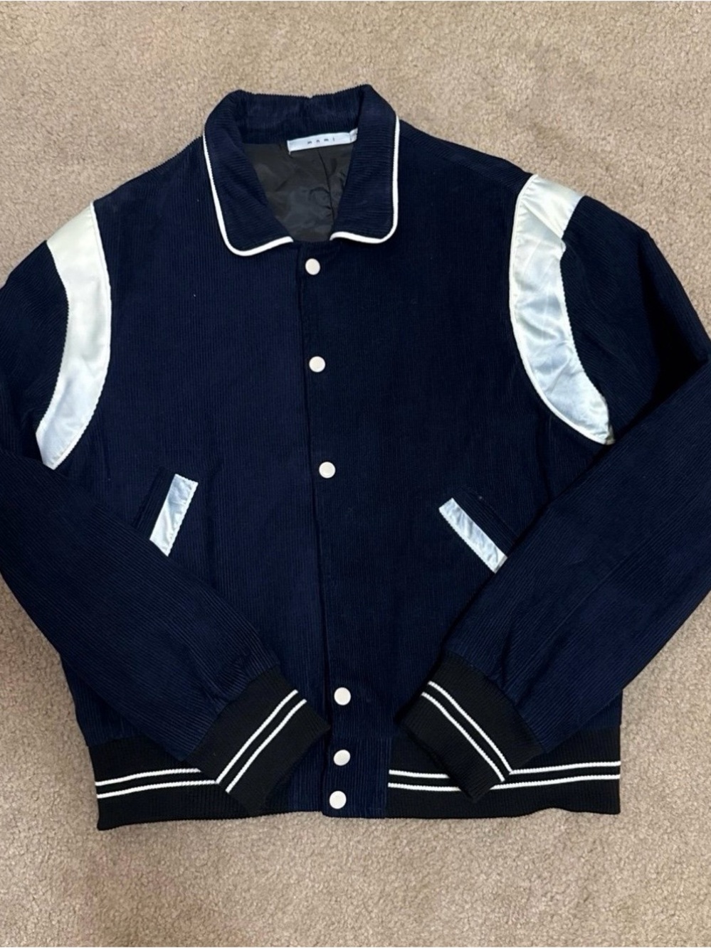 MNML Corduroy Bomber Jacket with White Accents